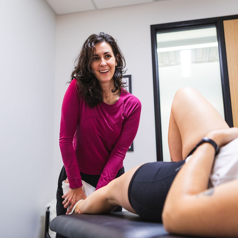 Amy Benton performs rehabilitation work on a patient at Prime Performance