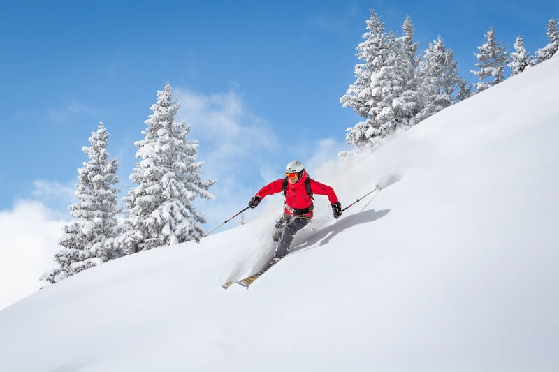 Downhill-Skier-for Accupuncture Downhill skier coming down a mountain
