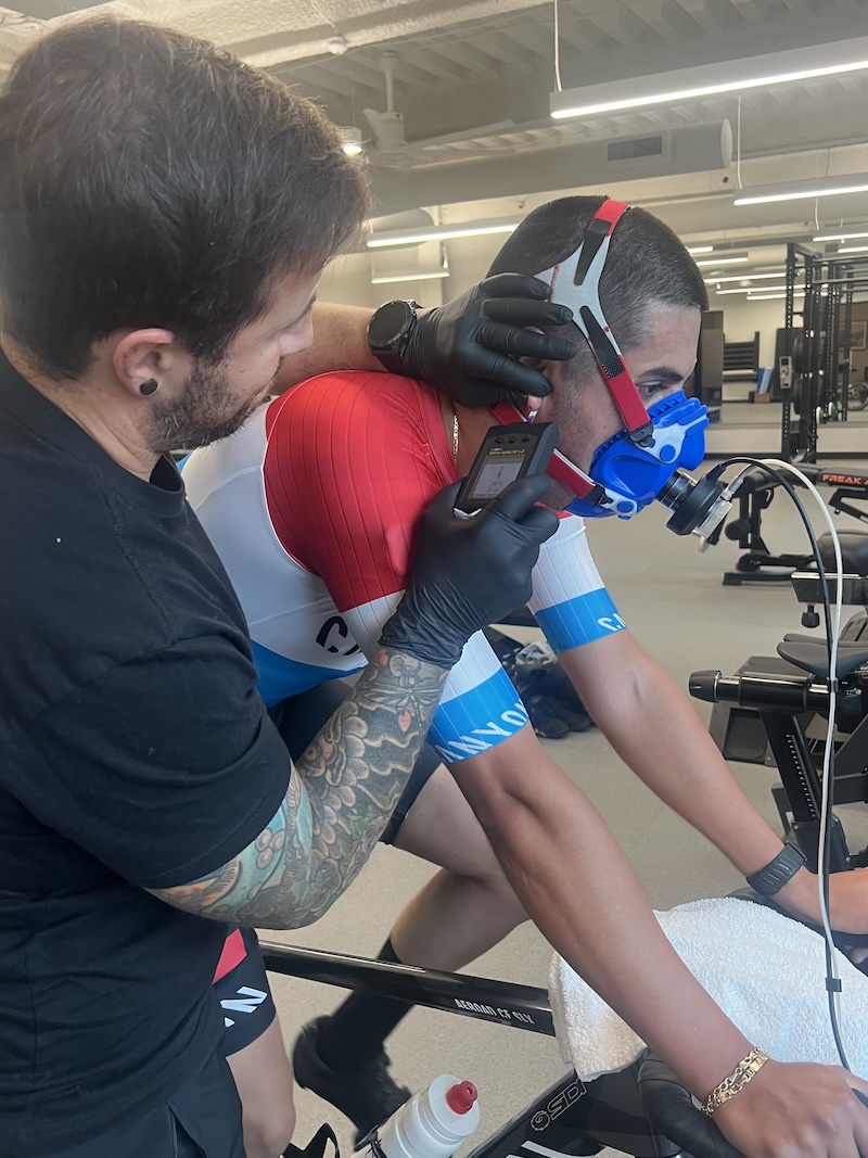 Graded Exercise Test VO2 Max Thresholds Training Zones for professional cyclist in performance center with COSMED Graded Exercise Test VO2 Max Thresholds Training Zones for professional cyclist in performance center with COSMED